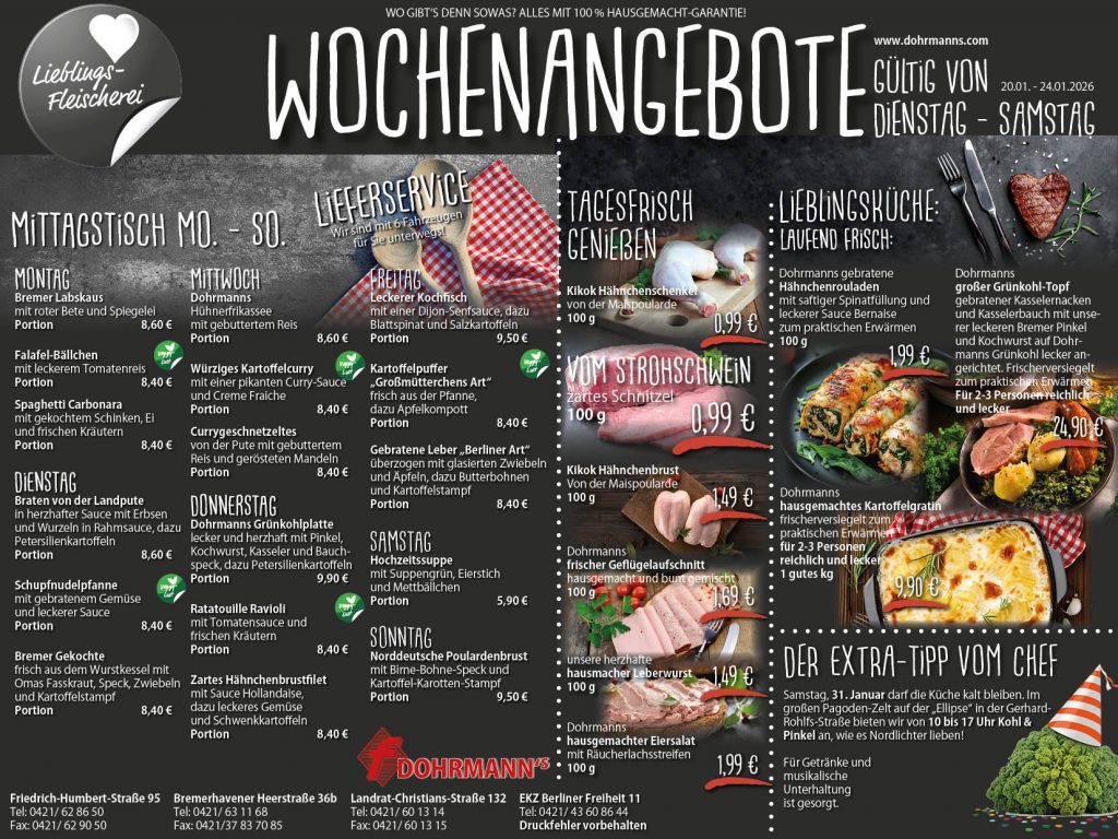 Dohrmanns Fleischerei Bremen Wochenangebote